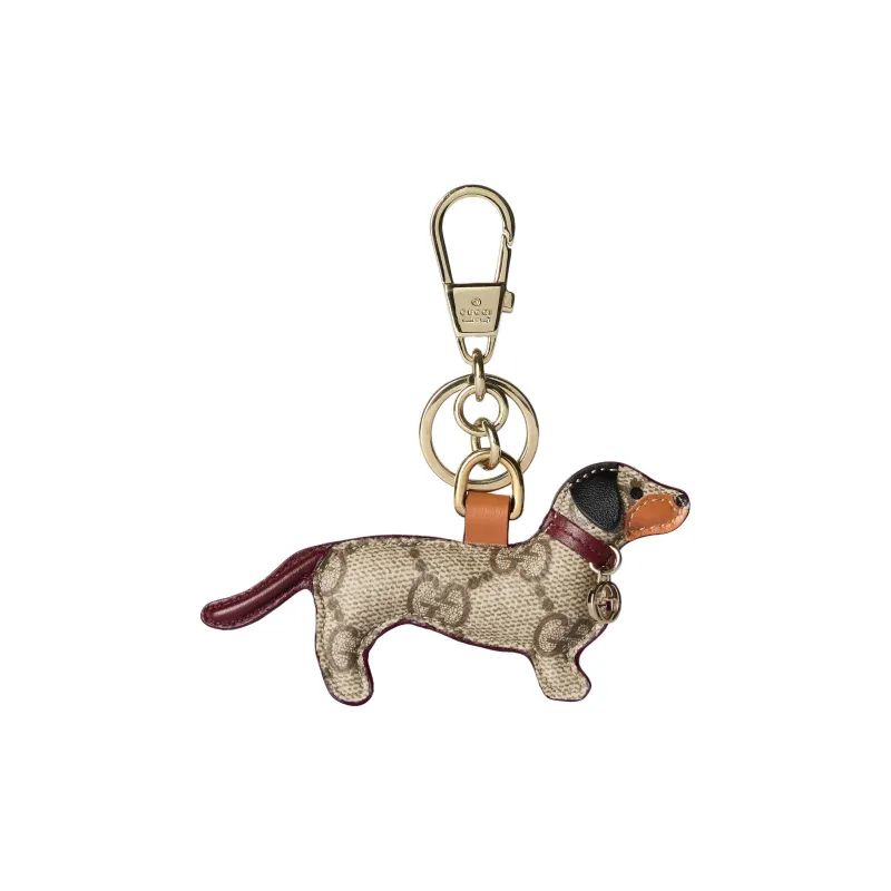 GUCCI Coated Canvas Bag Charm Bag Merch Women's Beige & Dark Brown-0