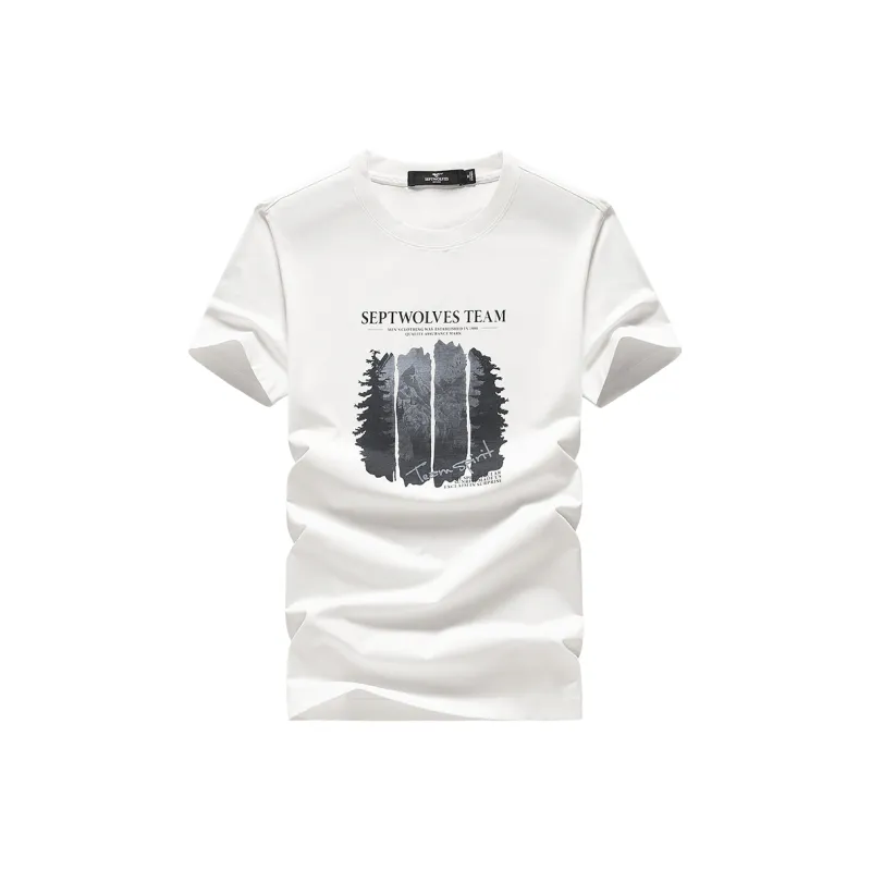 SEPTWOLVES T Shirts Unisex Raw White-2