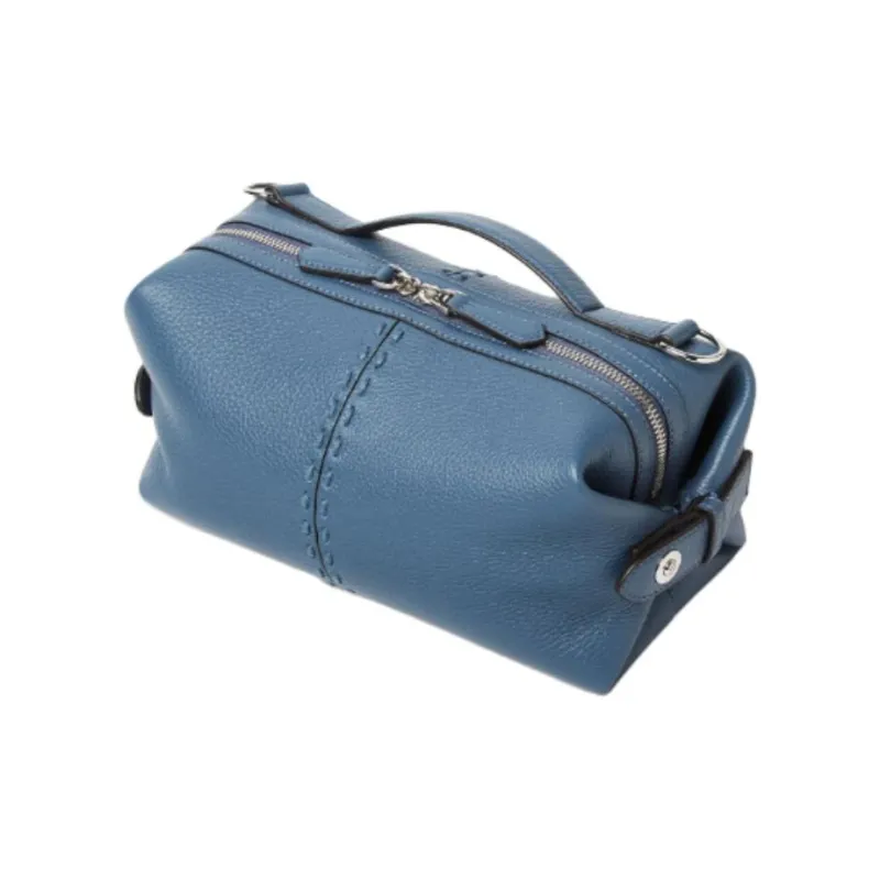 FENDI Selleria Calfskin Crossbody One Shoulder Handbag Small Size Men's Blue-1