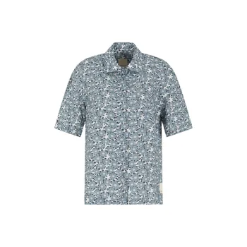 EMPORIO ARMANI Short sleeved Viscose blend Shirt With All over Print From The Peace Capsule Collection