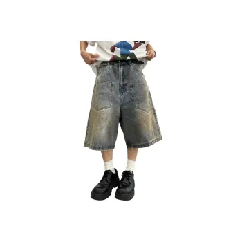 NEVER RULE Denim Shorts Unisex Vintage Blue