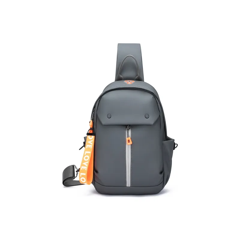 Single Warehouse Nylon Sling Bag Men's Black/Gray-6
