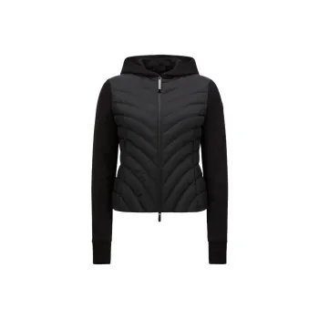 Moncler Padded Diagonal Quilted Zip Up Jacket