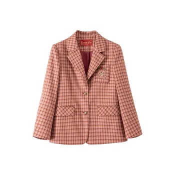 BANANA CICI Business Suits Women's Red Plaid