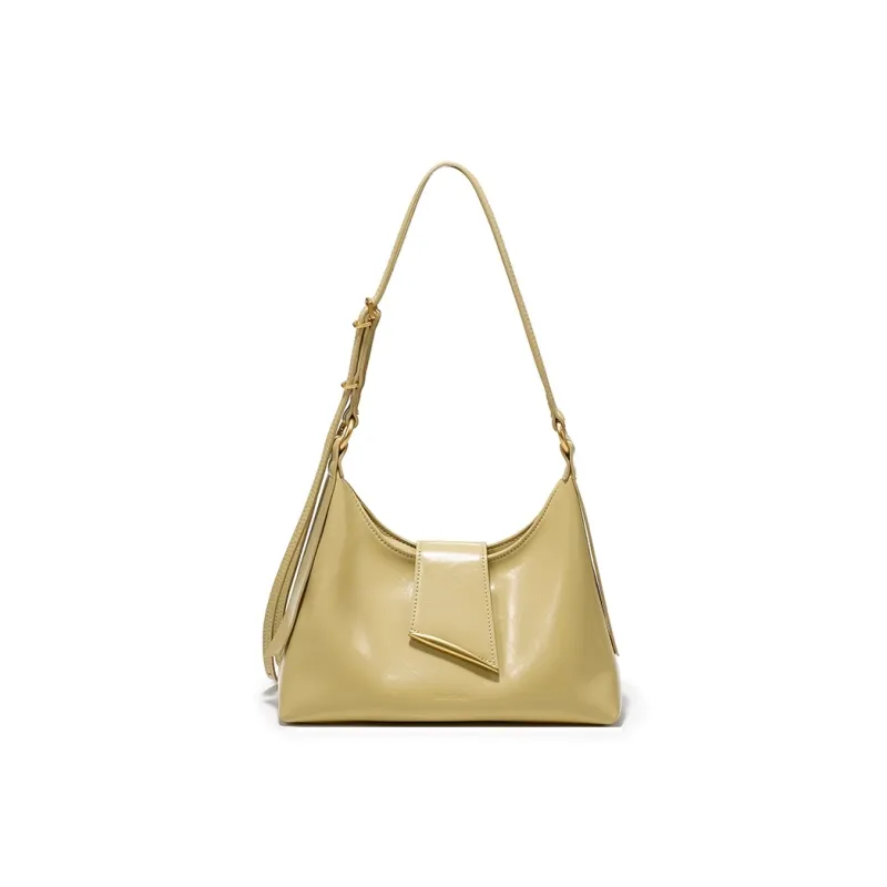 Simedin Cow Leather Crossbody Bag, Shoulder Bag Small Size Women's Deep Black/Pearl White/Sunlight Yellow-10