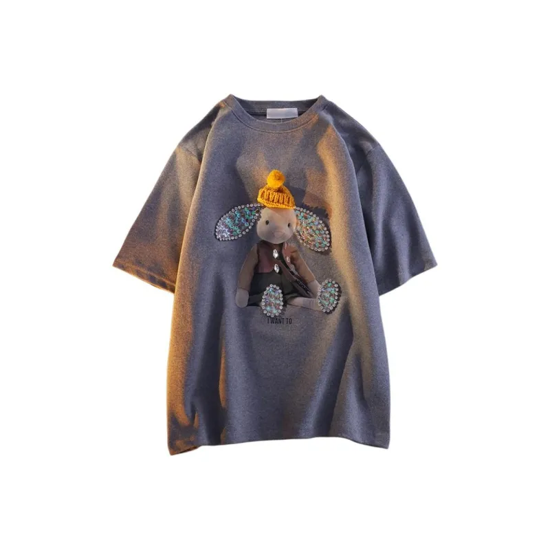 Mu Xiao Xin Drop Shoulder Sleeve T Shirt Women's-11