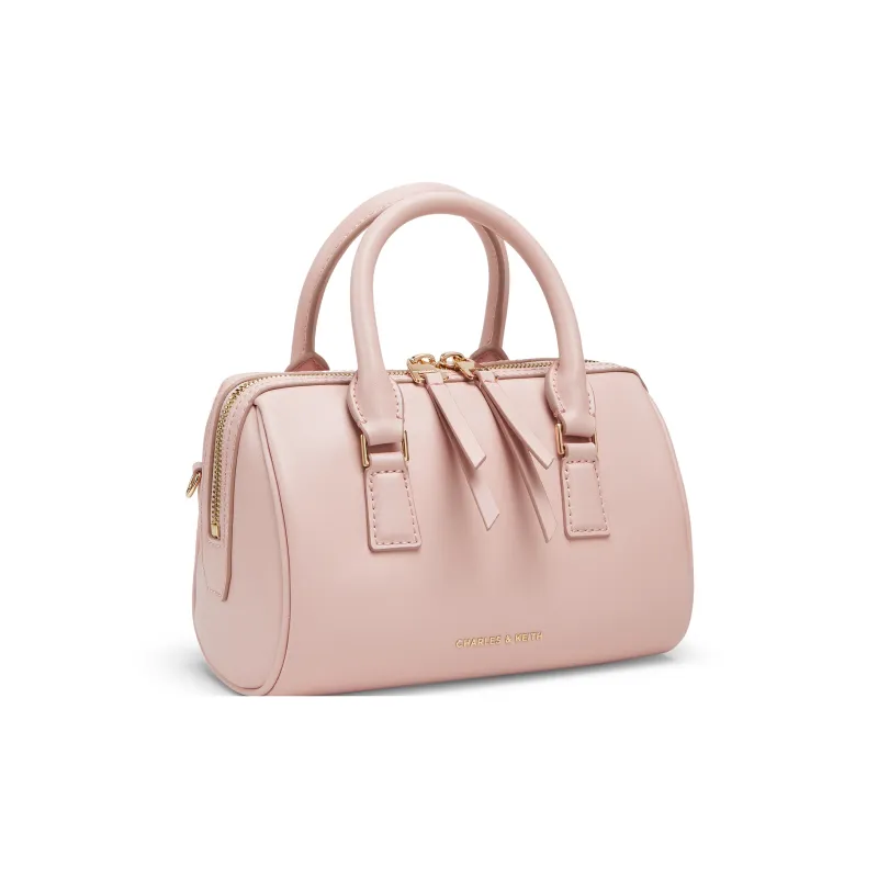 CHARLES&KEITH PU One Shoulder Handbag Trumpets Women's Cream Milk White/Russet Brown Tawny/Light Pink Light Pink-9