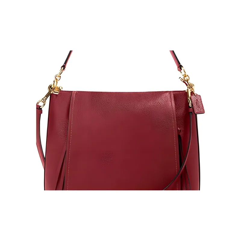 COACH Marlon Leather Handbag Women's Red-3
