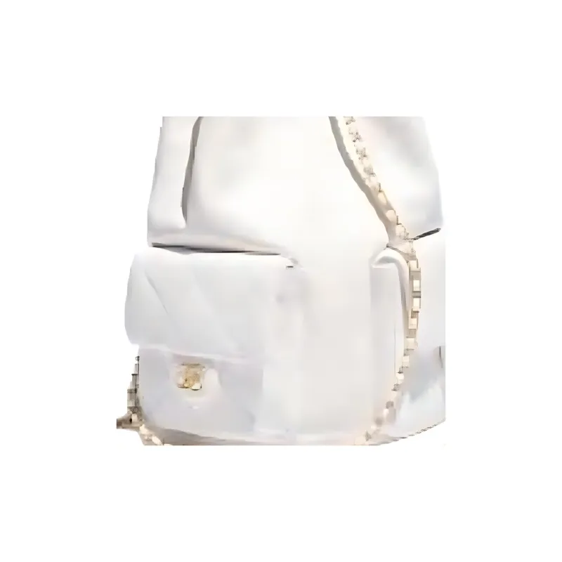 CHANEL Lambskin Backpack Tubas Women's White-4