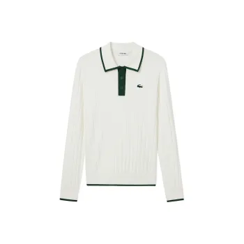 LACOSTE Knitwear Women's White/green Color Blocking