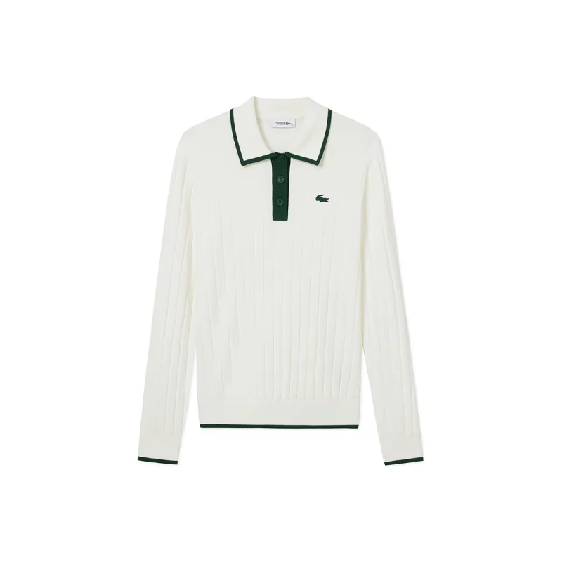 LACOSTE Knitwear Women's White/green Color Blocking-0