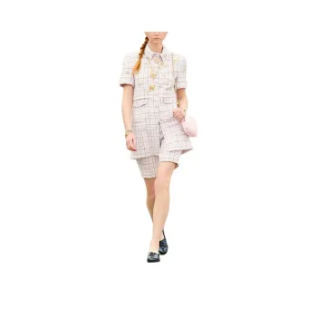 CHANEL Jackets Coats Women's Light Pink Red