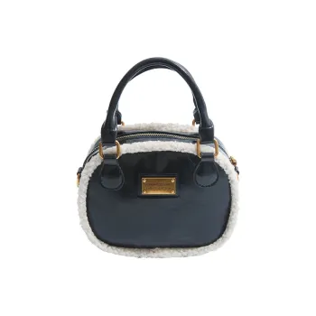 RIVMIND PU Bowling Bag Handbag Women's Black/Coffee/Brown