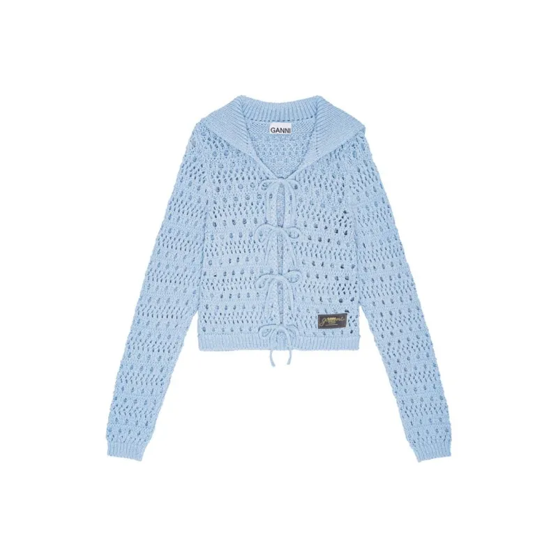 GANNI Open knit Cardigan-0