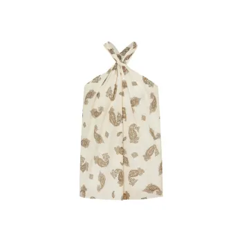 MOCO Tank Top Women's Apricot With Paisley Pattern