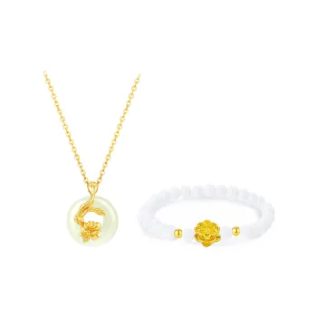 JOYDINNY Colored Glaze Jade Necklaces Women's