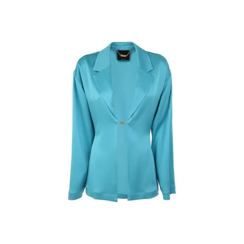 Blumarine Hook Detailed Satin Blazer-0