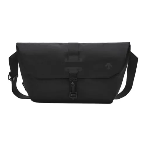 DESCENTE BLEU Solid Color Shoulder Bag, Crossbody Bag Unisex Black