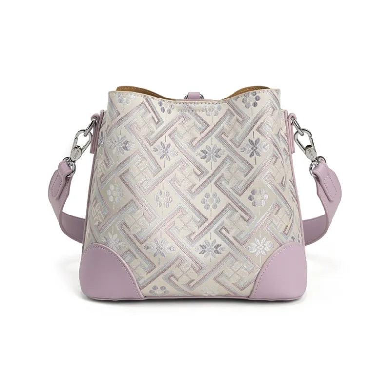 ESNSY Zhuangjin Shoulder Bag Women's Beige/Purple-9