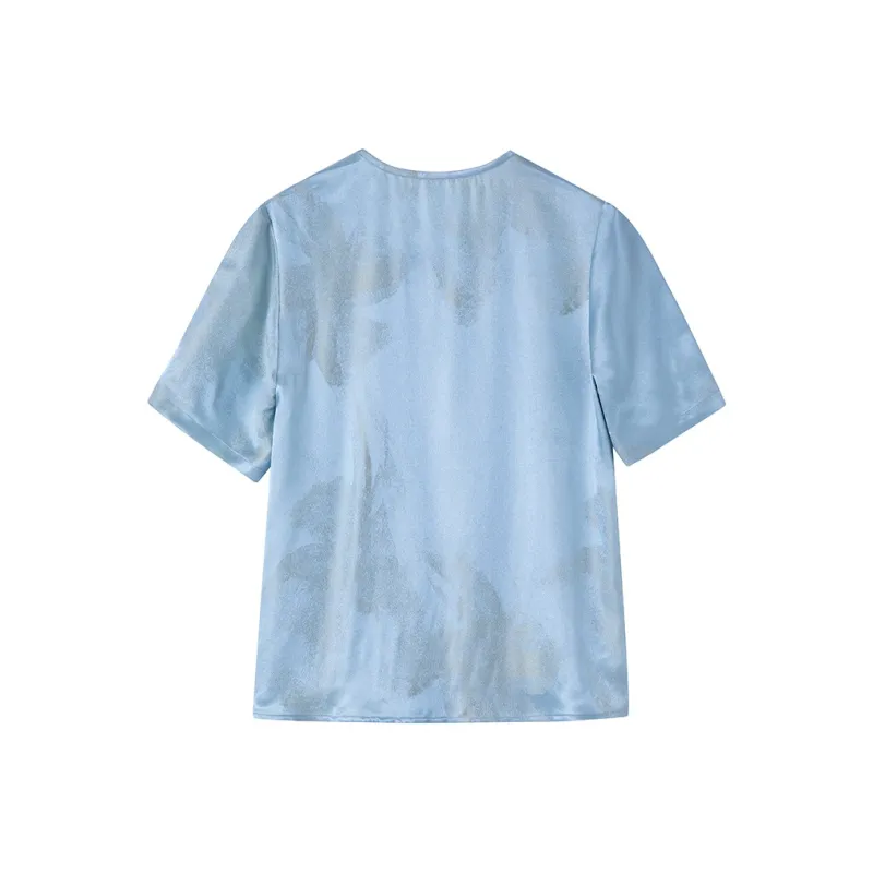 Yi Mengyuan Short Sleeved Silk Shirt Women's-1