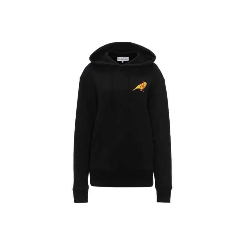 JW Anderson Logo embroidered Organic Cotton Hoodie-0