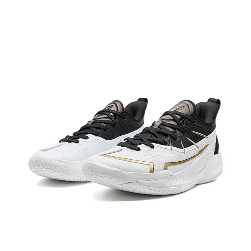 XTEP Non slip Lightweight Low Top Basketball Shoes Men's White Black-2