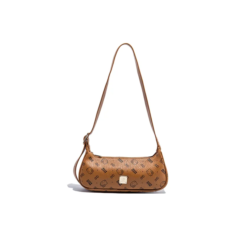 MESUCA Sanrio Hello Kitty Collaboration Kitty Series PU Shoulder Bag Women's Pink/Brown/Milk Tea-10