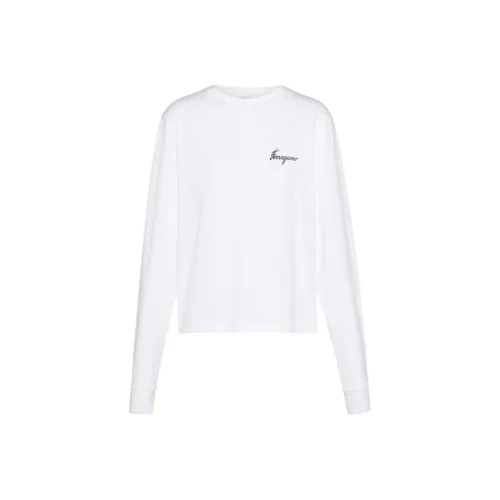 FERRAGAMO Long Sleeved T-Shirt With Botanical rmer Sweatshirt Women's White