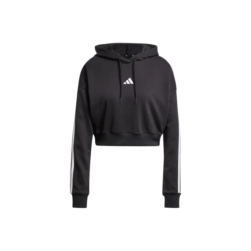 Adidas Free Shipping With AdiClub Essentials 3 Stripes French Terry Crop Hoodie-0