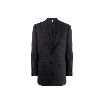 Burberry Check Single Breasted Blazer