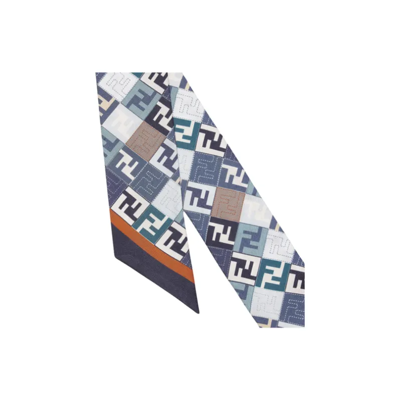 FENDI Mulberry Silk Scarves Women's Blue-1