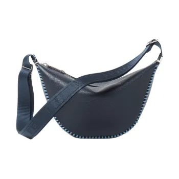 FENDI ROMA Calfskin Shoulder Bag Trumpets Men's Dark Blue