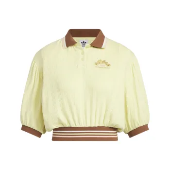 Adidas Originals RETRO Polo Shirt Women's Powder Yellow