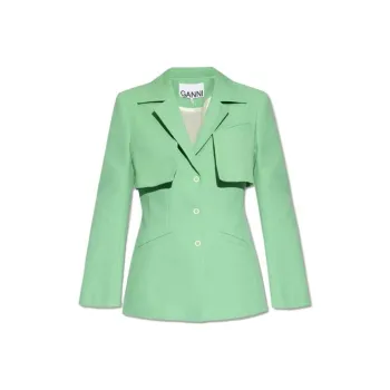 GANNI Single Breasted Tailored Blazer