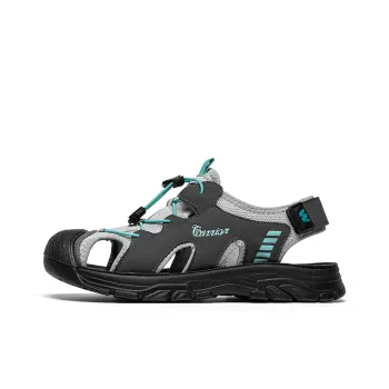 Warrior Abrasion Resistant Breathable Slip Resistant River Trekking Shoes Men's Gray Beige Light Blue