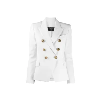 BALMAIN Double-breasted Leather Blazer