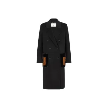 FENDI Double Breasted Pocket Detailed Trench Coat