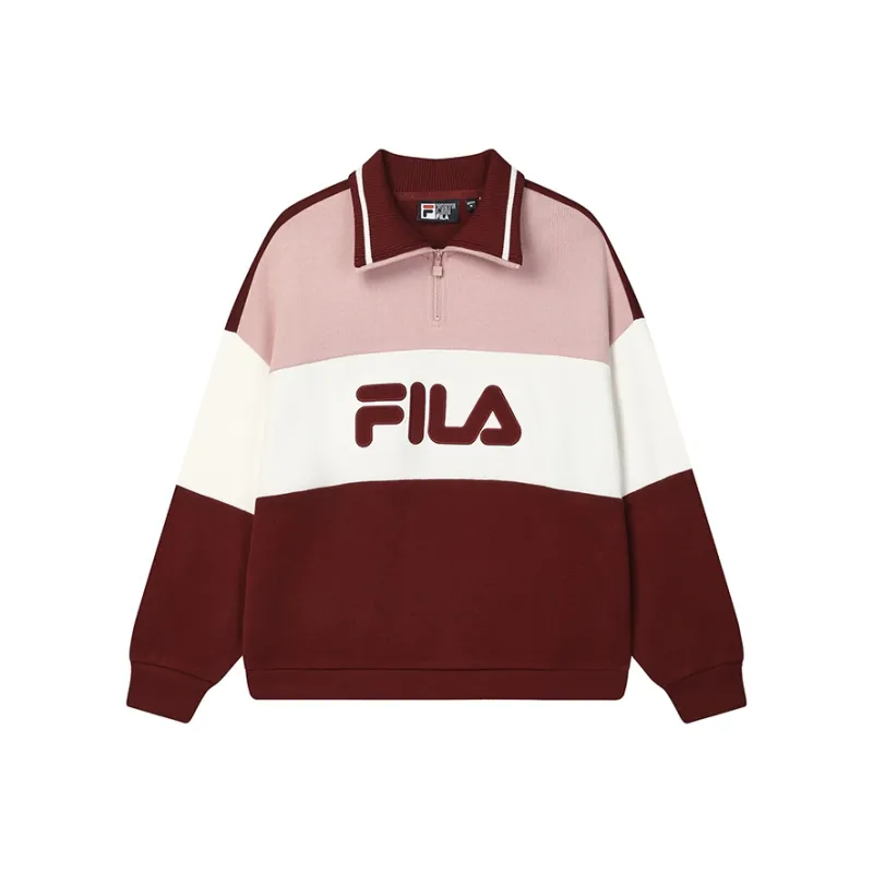 FILA Sweatshirt Women's Fairy Pink Wine Red-0