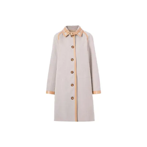 Burberry Coats Women's Soft Yellow Umber Heather Gray