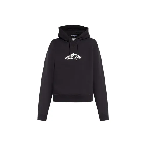 DSQUARED 2 D2 Logo Printed Drawstring Hoodie