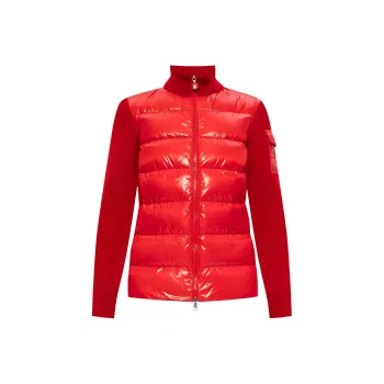 Moncler Panelled Zip-Up Padded Cardigan