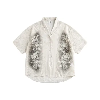 BEAR UNION Shirt Unisex Smoke Dye White