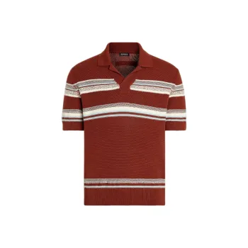 Zegna Polo Shirt Men's Brick Red