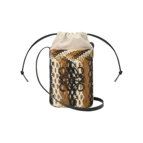 LOEWE Palm Crossbody Bag, Shoulder Bag Women's Chocolate With Ochre