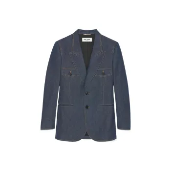 SAINT LAURENT Single breasted Denim Blazer