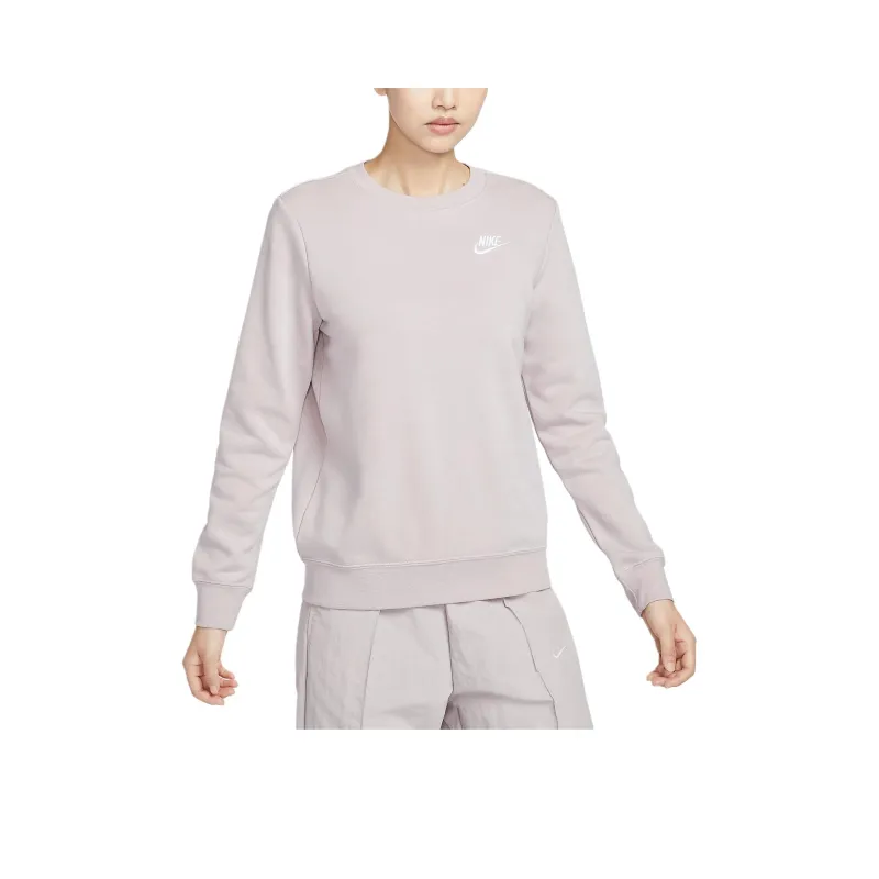 Nike Sportswear Club Fleece Women's Crew Neck Sweatshirt Sweatshirt Women's Platinum Purple/White-0