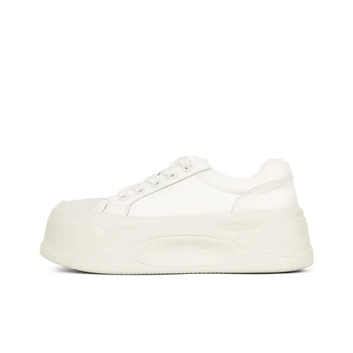 Uncle's House Height Increasing Low Top Skateboard Shoes Women's White