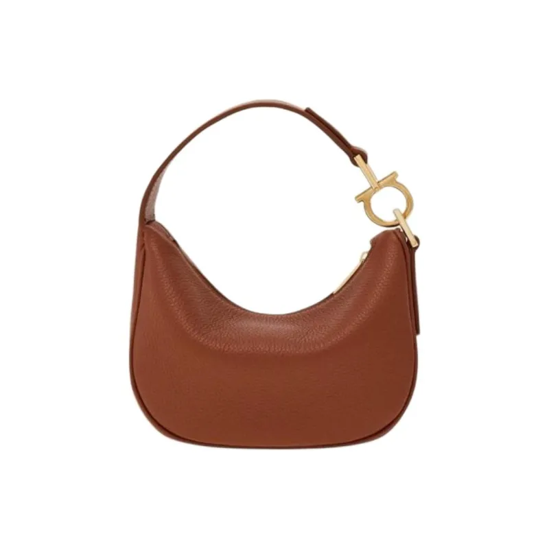 FERRAGAMO Calfskin Boston Bag Handbag Mini Women's Tan-2