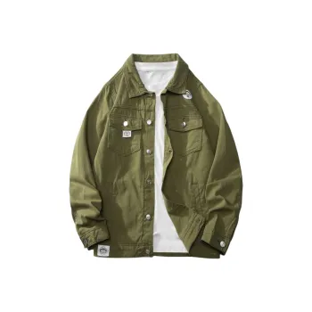 Korean Style Jackets Coats Unisex Army Green