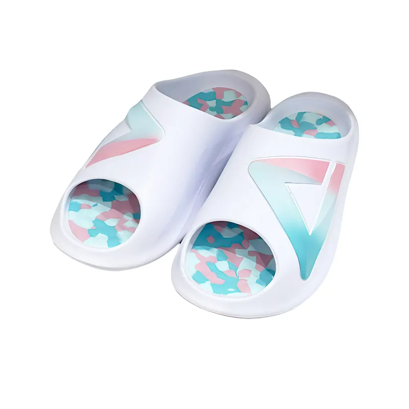 PEAK Very Small Fat Drag Antibacterial Massage Cushioning Slide Slippers Men's White Pink Green-2